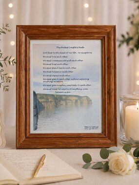 💒💍Vintage Framed Perfect Couples Oath Poem 🔔Wedding Anniversary Love Gift
